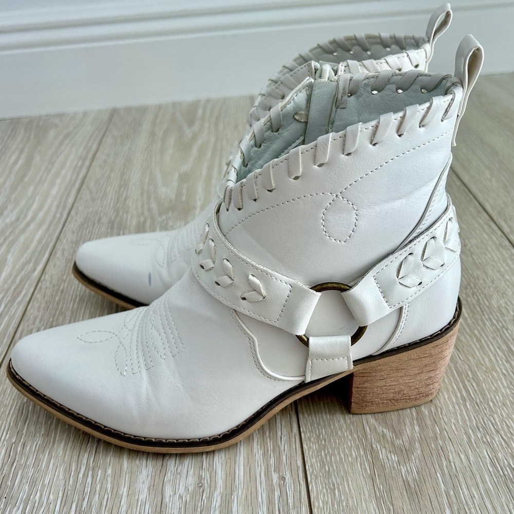 Altar’d State Mini White Western Booties!